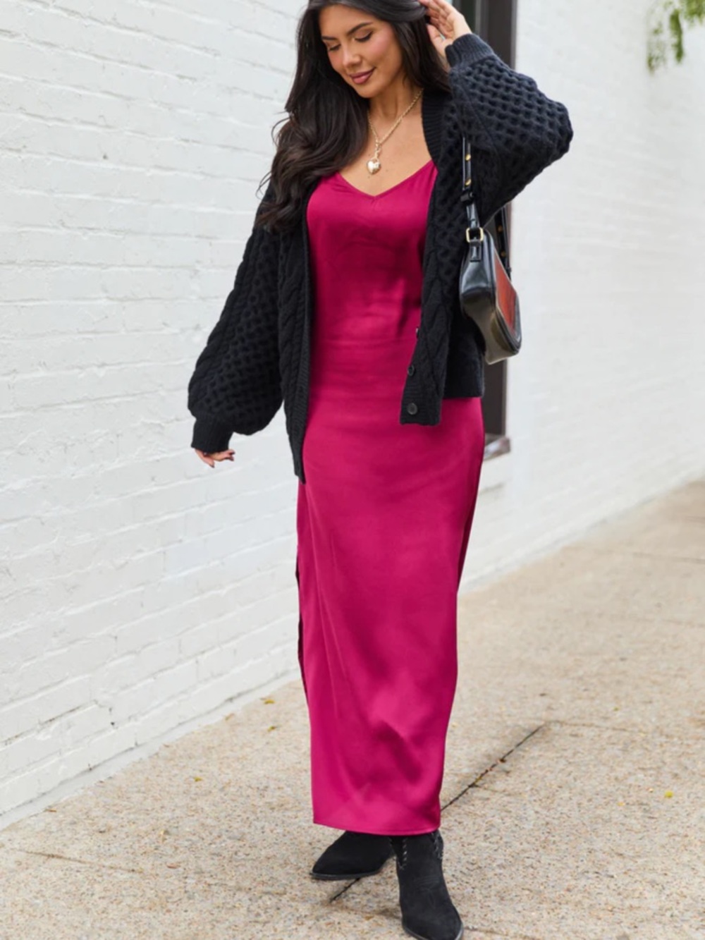 Pink Lily Raspberry Slip Maxi Dress NWT - Picture 2 of 5